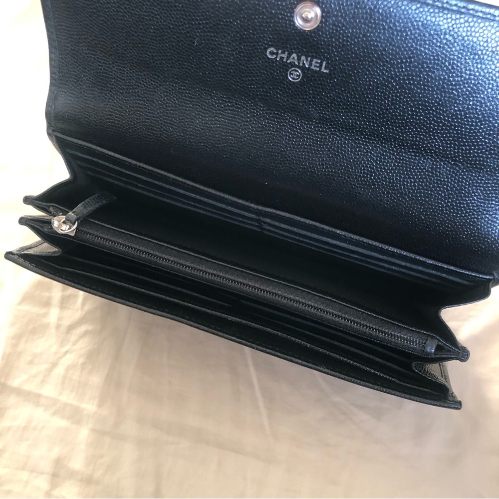 Chanel Caviar Leather Wallet Black with Silver Hardware - Picture 8 of 12